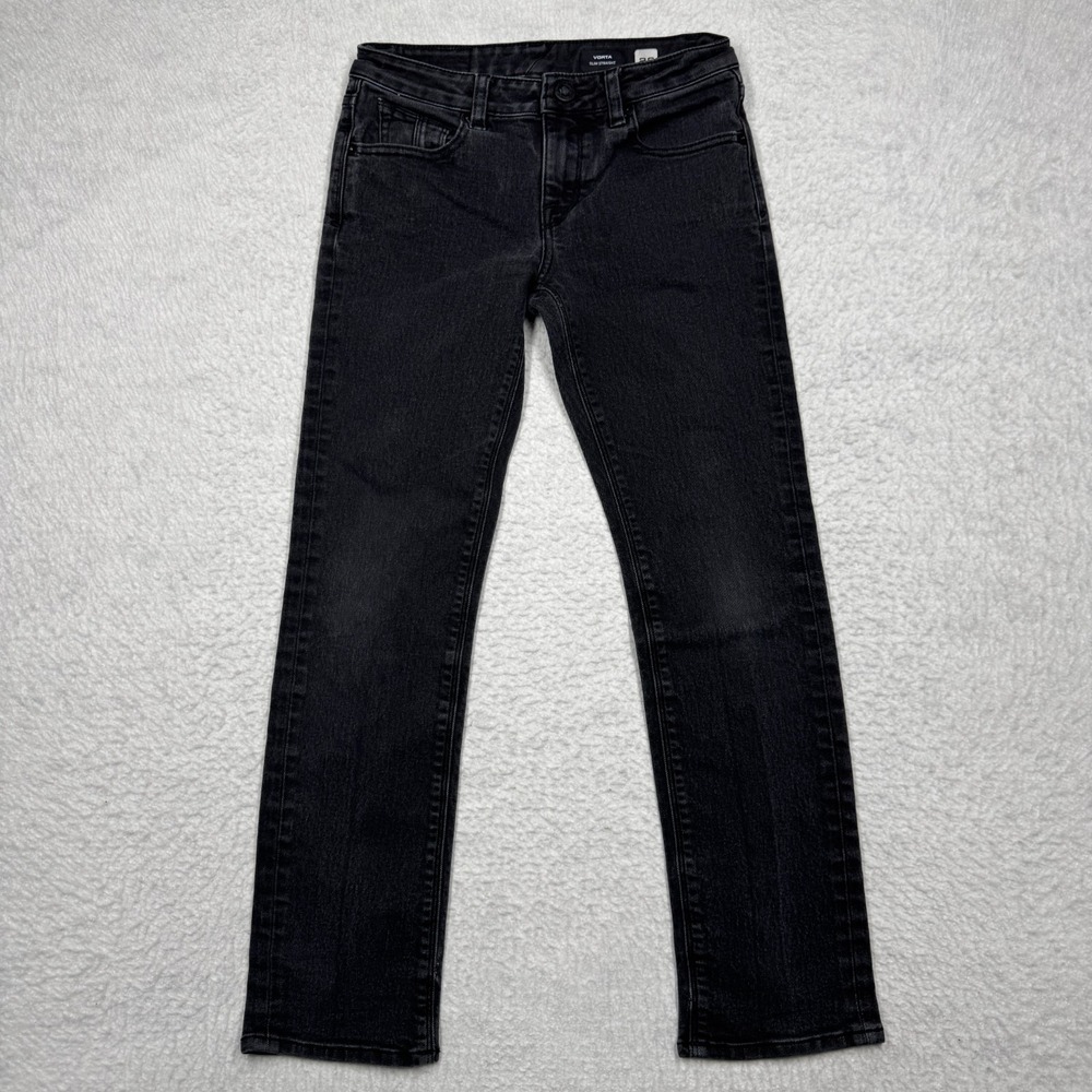 Volcom Vorta Slim Straight Stretch Denim Jeans‎ Black Men's Size 26x26